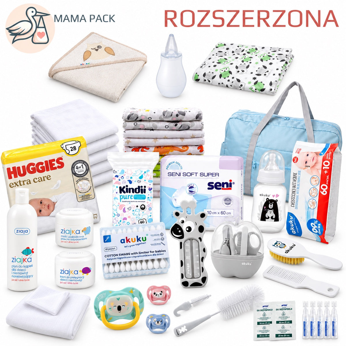 Torba do szpitala dla noworodka - gotowa wyprawka ROZSZERZONA