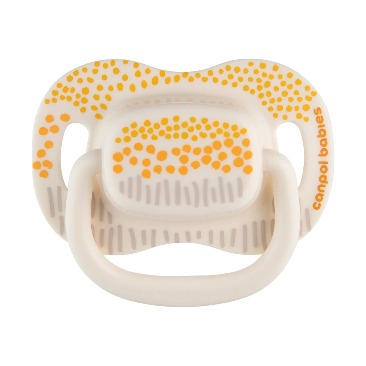 CANPOL 34/930(1) - SMOCZEK  - silikon orthodontic - SYMETRYCZNY - ( 0-6m / 6-18m) - MOUNTAINS żółte- 2 szt.