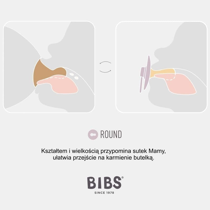 BIBS - Smoczek anatomiczny - (kauczuk) - (0+) - VANILLA - 1 szt