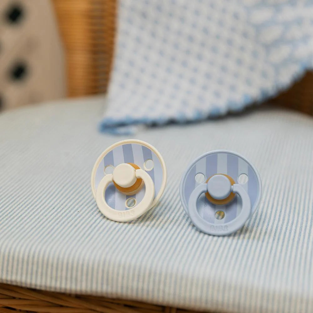 BIBS STUDIO - Smoczek uspokajający - Okrągły - (2-pak) - latex - baby blue / dusty blue