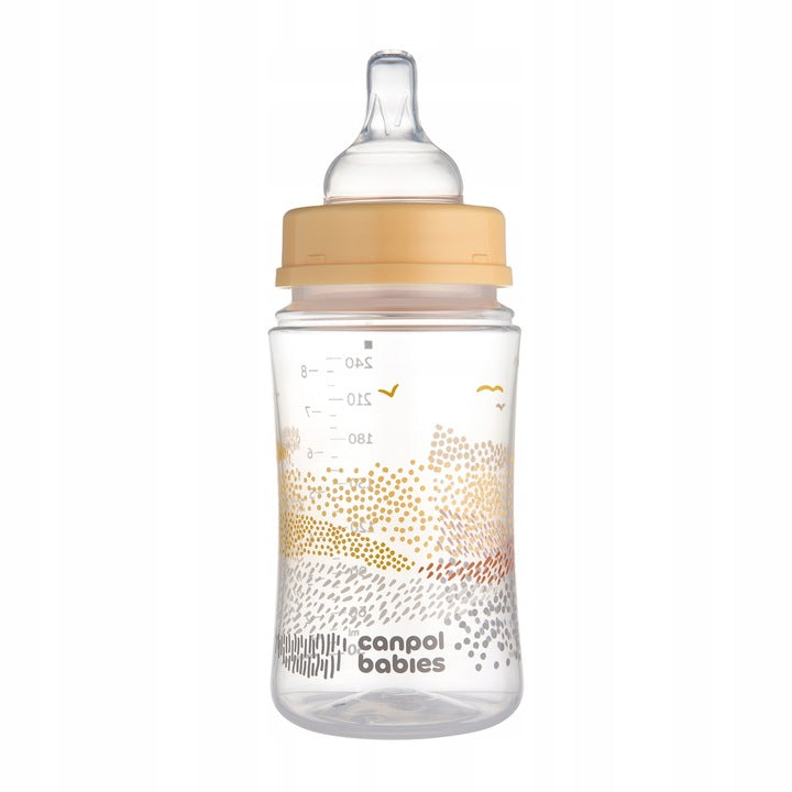 CANPOL 35/242(3) - BUTELKA antykolkowa - EasyStart MOUNTAINS BEIGE - (120ml / 240ml)