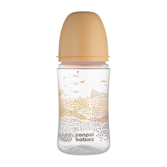 CANPOL 35/242(3) - BUTELKA antykolkowa - EasyStart MOUNTAINS BEIGE - (120ml / 240ml)