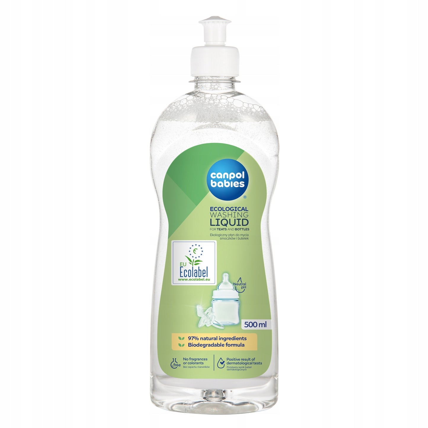 CANPOL 1/500 - Ekologiczny PŁYN do mycia smoczków i butelek - (500 ml)