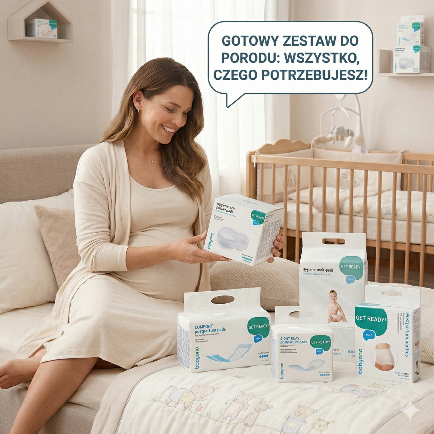Babyono - ZESTAW WYPRAWKOWY dla mamy - 5 produktów
