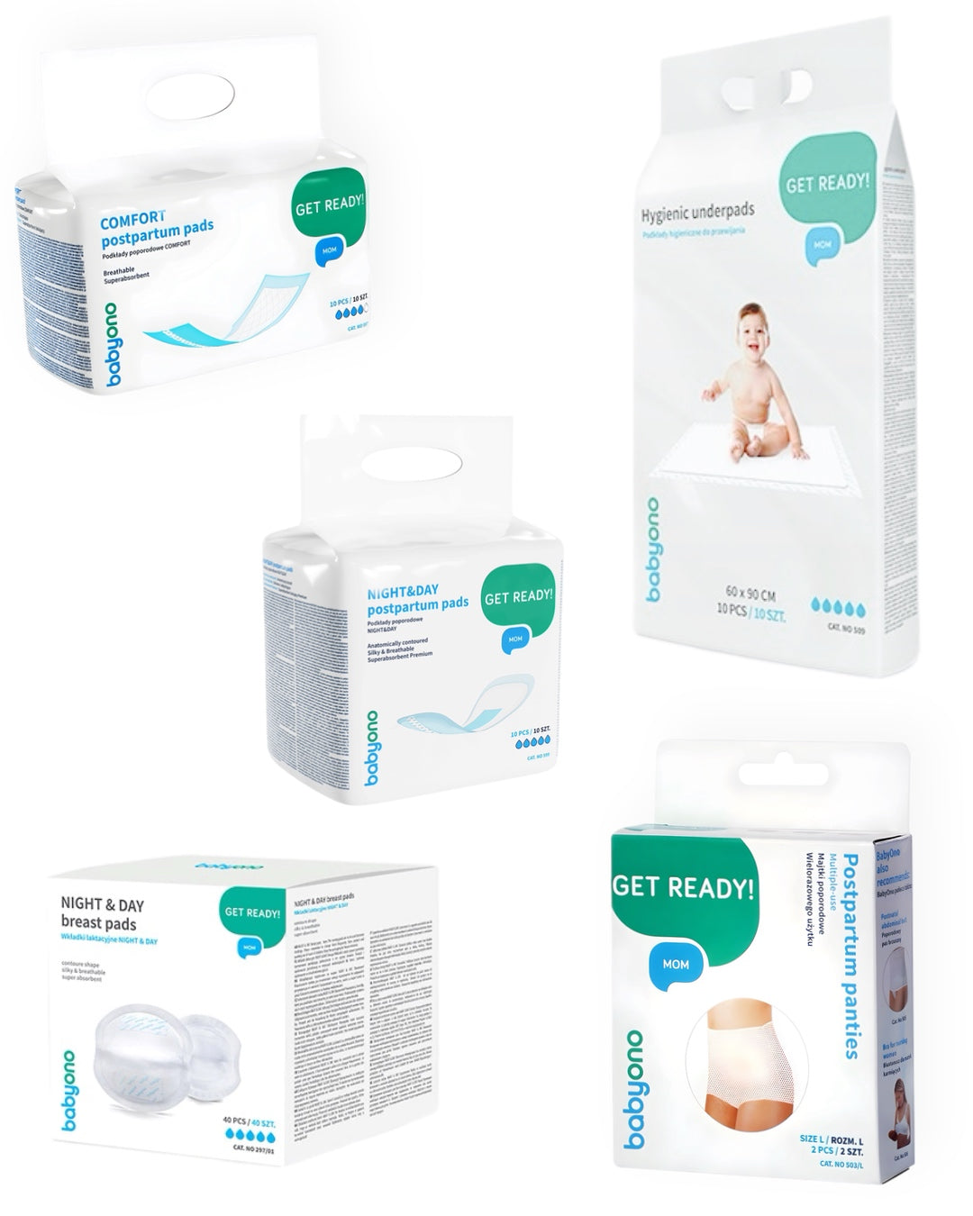 Babyono - ZESTAW WYPRAWKOWY dla mamy - 5 produktów