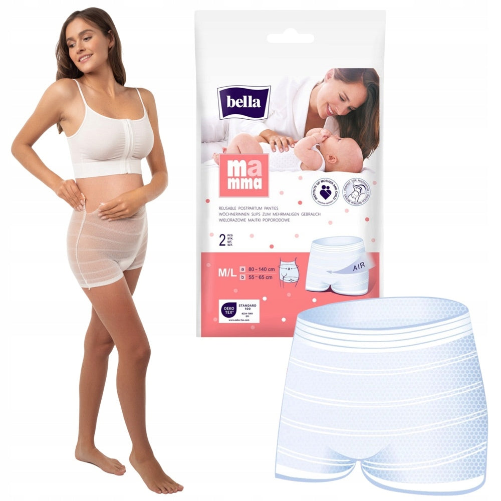 BELLA MAMMA BE-092-ML02G01(XL02-G01) - Wielorazowe majtki siatkowe - (2 szt.)