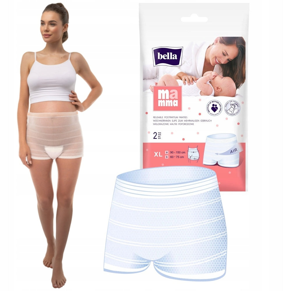 BELLA MAMMA BE-092-ML02G01(XL02-G01) - Wielorazowe majtki siatkowe - (2 szt.)
