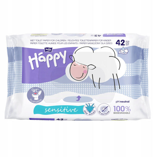 Papier nasączony dla dzieci BELLA BABY HAPPY SENSITIVE, 42 szt.
