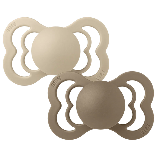 BIBS Supreme - Smoczki - ( 2 szt.) - Symetryczne - Vanilla/Dark Oak