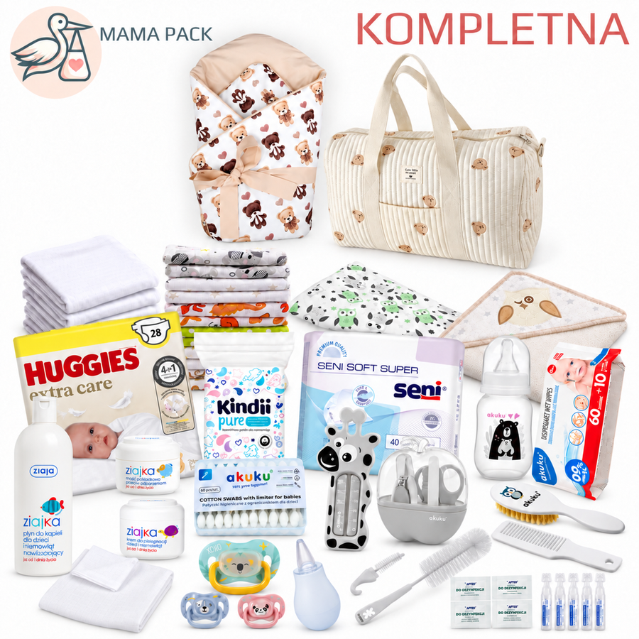 Torba do szpitala dla noworodka - gotowa wyprawka KOMPLETNA