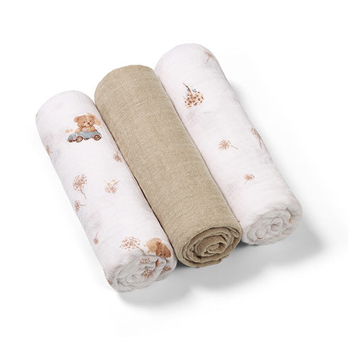 Babyono 348/15 - pieluszki muślinowe beżowe, zestaw 3 szt., zdjęcie 1