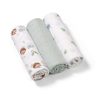 BABYONO 348/16 - Pieluszki muślinowe super miękkie miętowe 70 × 70 cm (3 szt.)