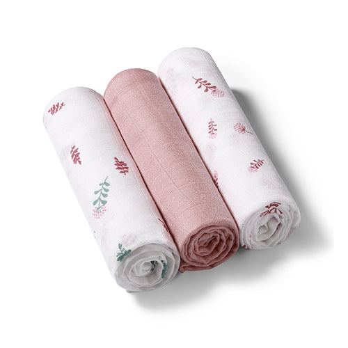 Babyono 348/17 - pieluszki muślinowe różowe, zestaw 3 szt., zdjęcie 1
