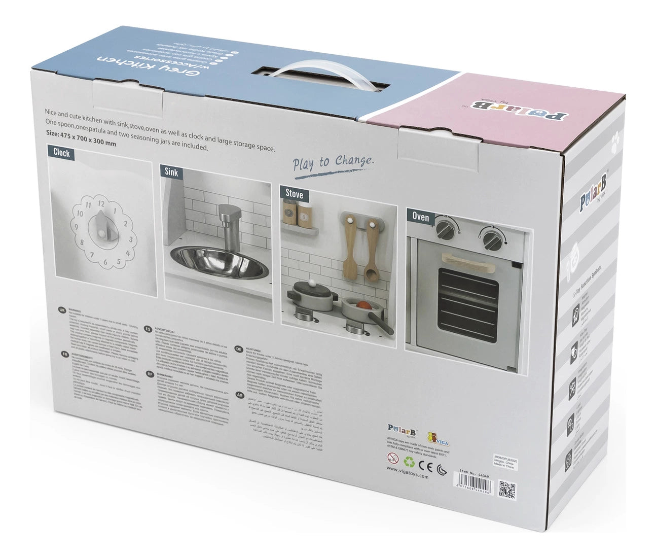 Viga 44049 PolarB Kuchnia z akcesoria eco gray